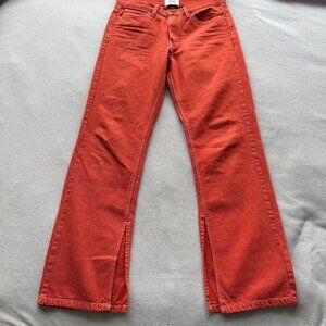 BDG Urban Outfitters Colored Jeans Women 28 Split Hem Jean Dark Orange Red Denim